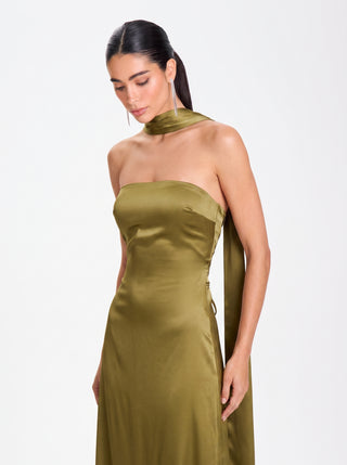 Solara Gown – Olive Green