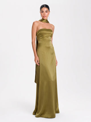Solara Gown – Olive Green