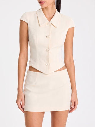 ODESSA Tailored Skirt – Ivory Pearl