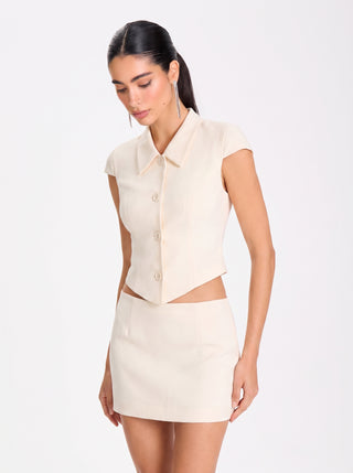 ADELISE Tailored Shirt – Ivory Pearl