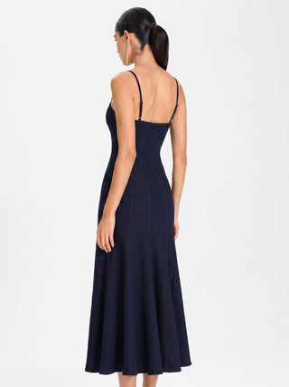 VALENNA Midi Dress – Midnight Sapphire