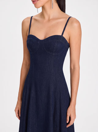 VALENNA Midi Dress – Midnight Sapphire