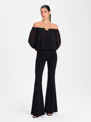 NOÉMIE Drape Top – Midnight Noir