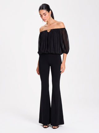 NOÉMIE Drape Top – Midnight Noir