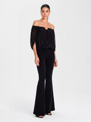 NOÉMIE Drape Top – Midnight Noir