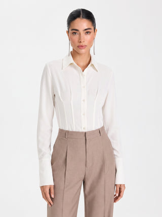 MIREILLE Corset Shirt – Ivory Porcelain
