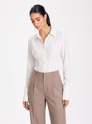 MIREILLE Corset Shirt – Ivory Porcelain