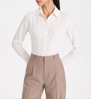 MIREILLE Corset Shirt – Ivory Porcelain