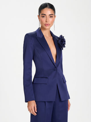 AMELIE Floral Tailored – Midnight Navy