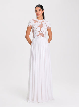 ÉVANGELINE Floral Dress – Bridal Pearl