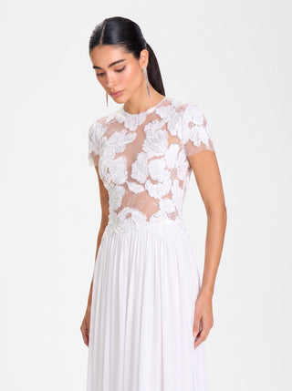 ÉVANGELINE Floral Dress – Bridal Pearl