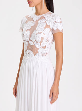 ÉVANGELINE Floral Dress – Bridal Pearl