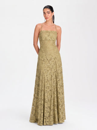 Roselle Gown – Olive Green