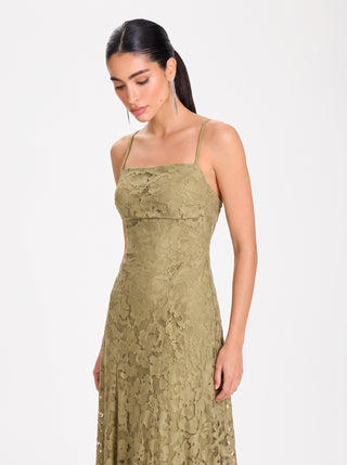 Roselle Gown – Olive Green