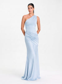 Sadina One-Shoulder Dress – Light Blue