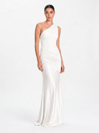 Sadina One-Shoulder Dress – Ivory