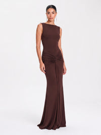 Calista Gown – Mocha Eclipse
