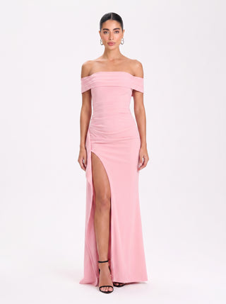 Marceline Slit Gown – Blush Pink