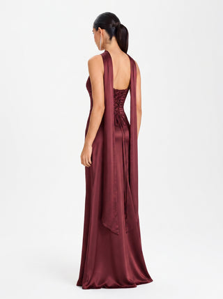 Solara Gown – Deep Garnet