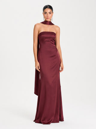Solara Gown – Deep Garnet