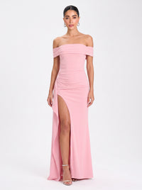 Marceline Slit Gown – Blush Pink