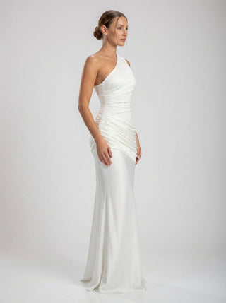 Sadina One-Shoulder Dress – Ivory