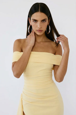 Marceline Slit Gown – Lemon Yellow